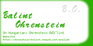 balint ohrenstein business card